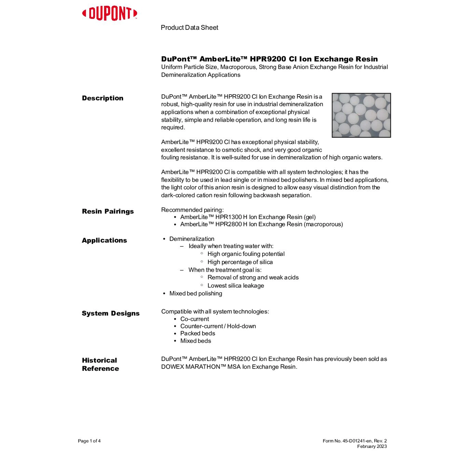 AMBERLITE HPR9200 CI - 5 ft 3 DRUM